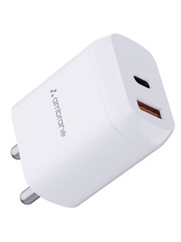 Ambrane - RAAP H33 30W Dual Output Fast Charger/Adapter with QC & PD Technology White